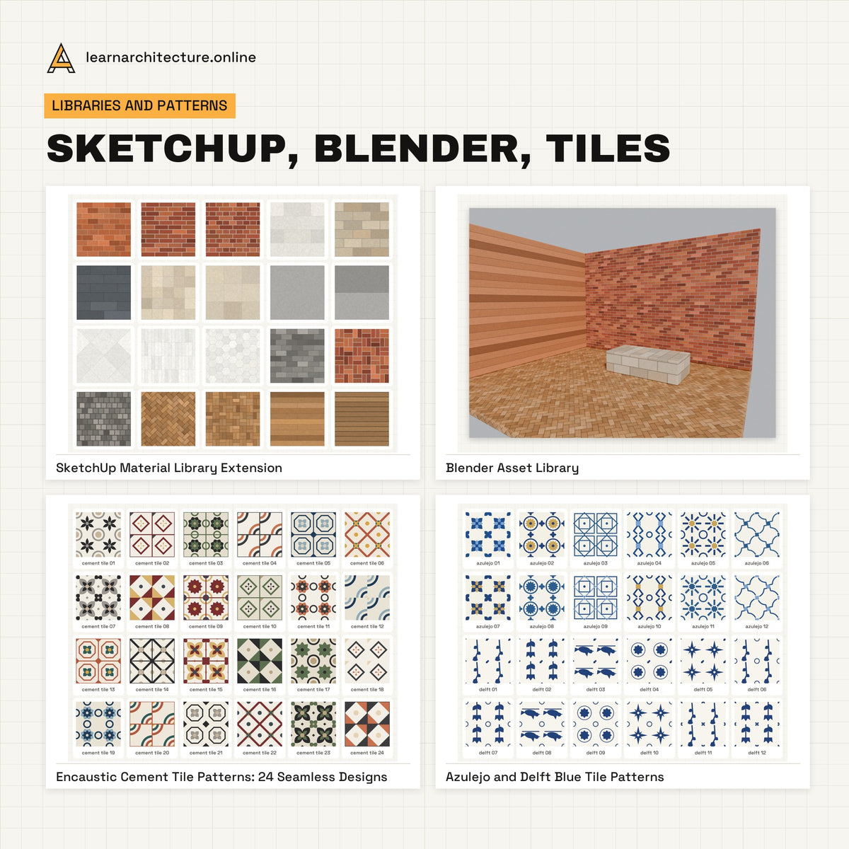 Textures and Materials Mega Bundle sketchup, blender, tiles
