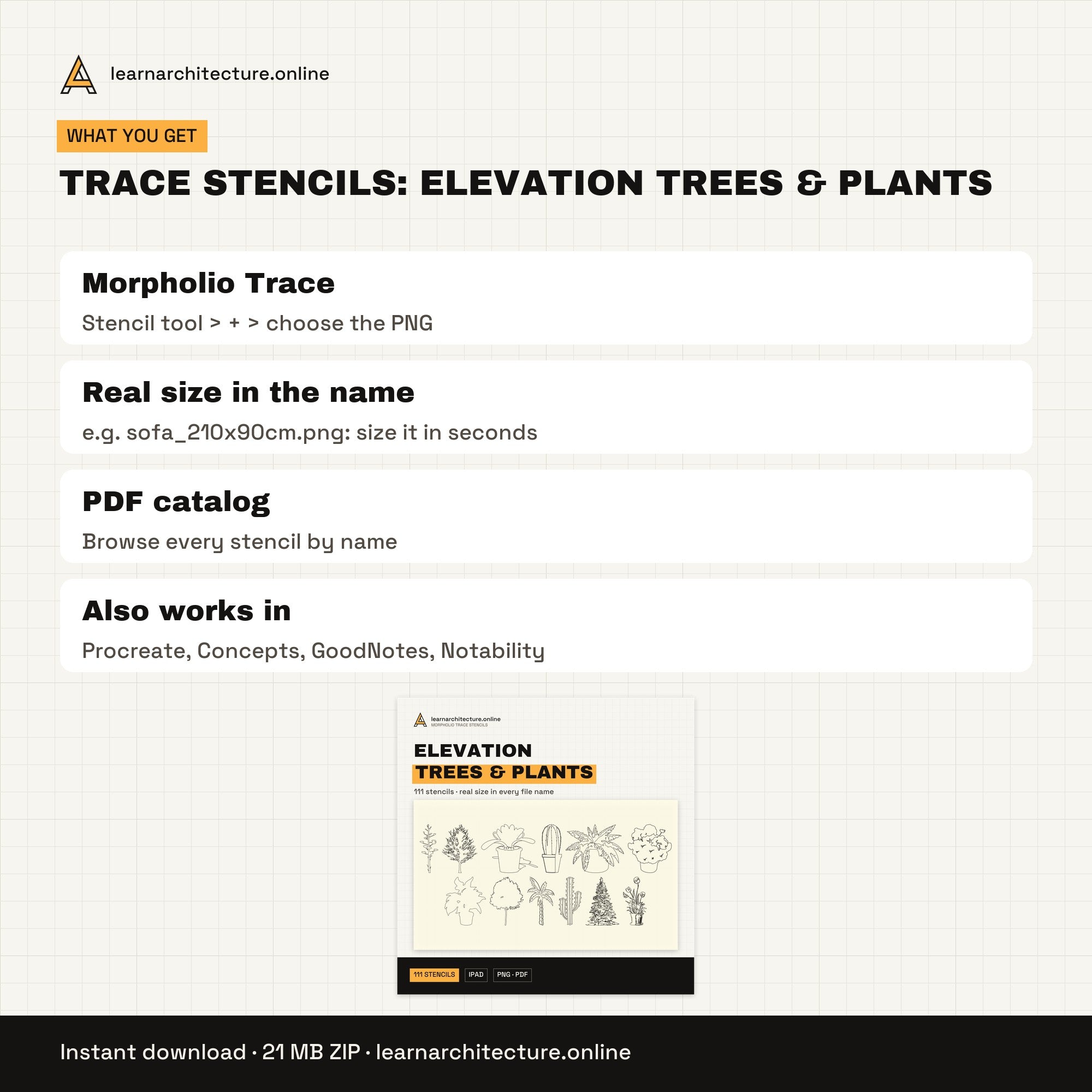 Trace Stencils: Elevation Trees & Plants files and formats