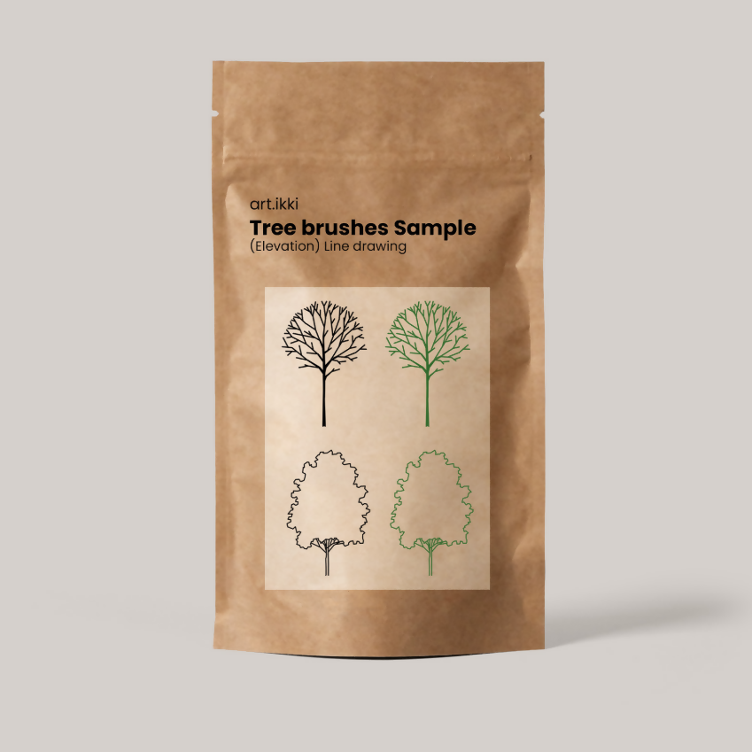 Tree Brushes Sample — brush set for architectural drawings