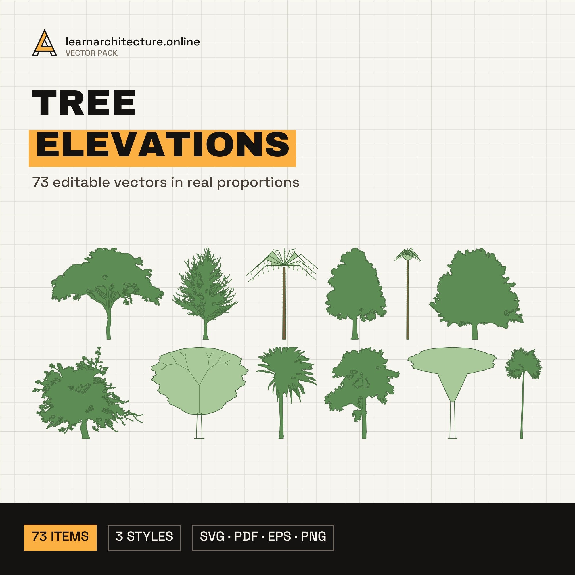 Tree Elevations Vector Pack cover
