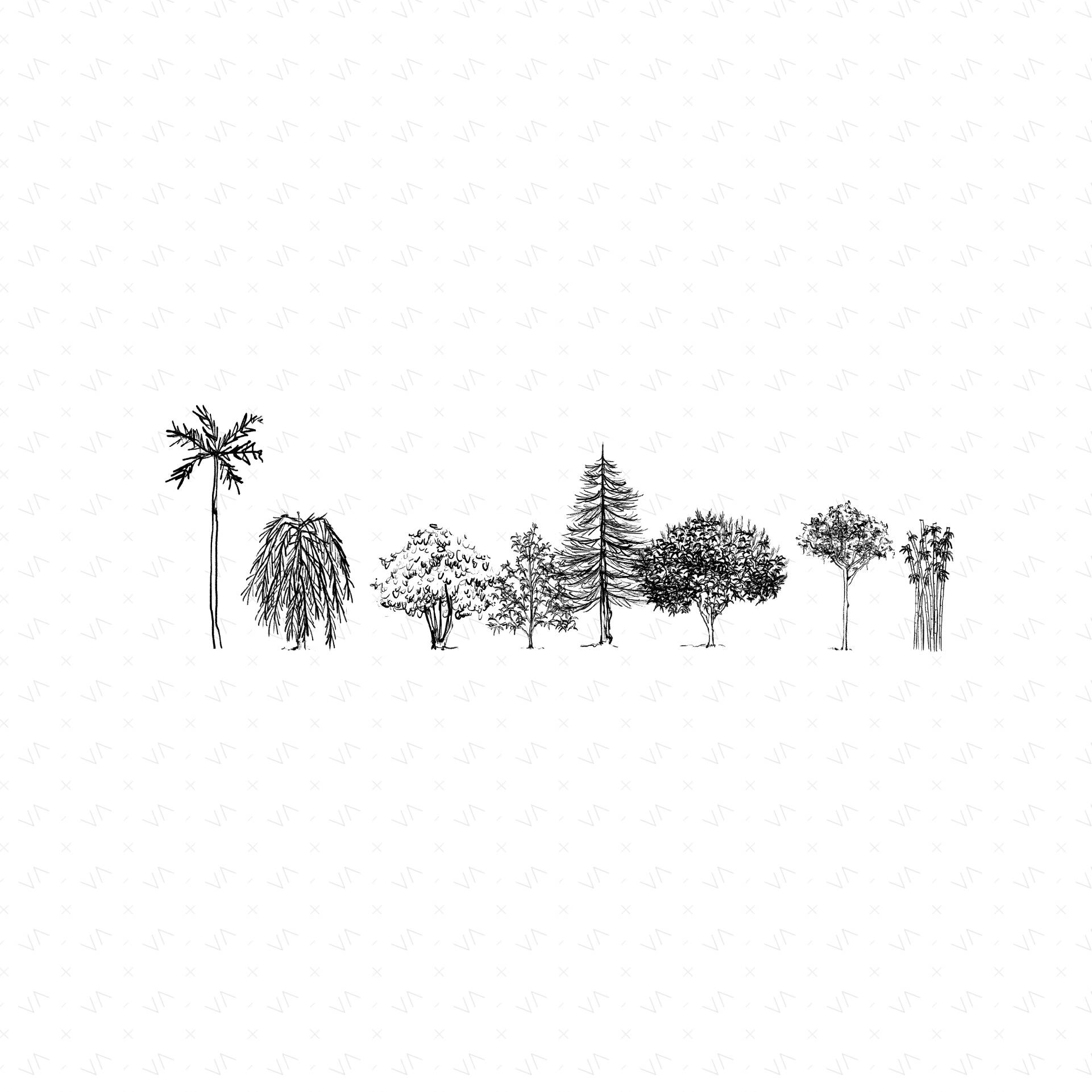 Tree Illustrations — cutout pack for architectural visualisation, preview 3 of 3