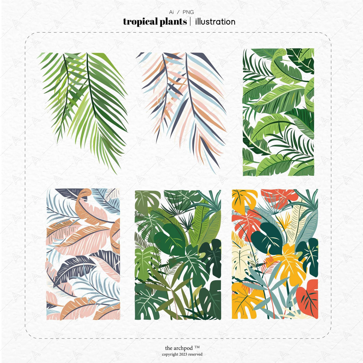 Tropical Plants — cutout pack for architectural visualisation, preview 1 of 7