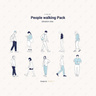 Vector Line Art People Walking Pack — cutout pack for architectural visualisation, preview 1 of 4