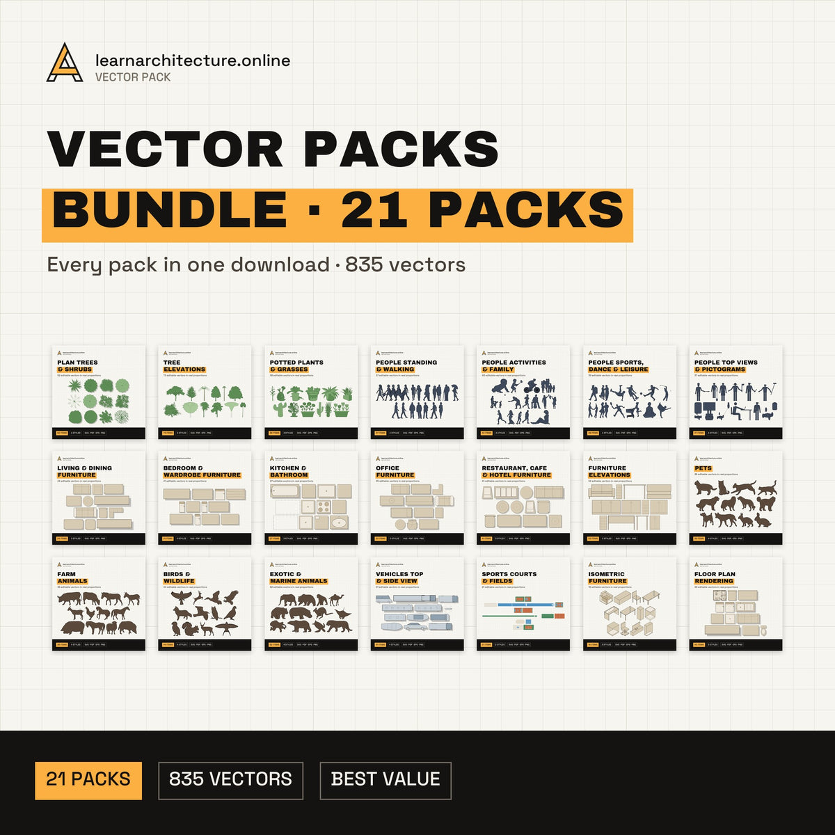 Vector Packs Bundle: All 21 Packs (835 vectors) cover