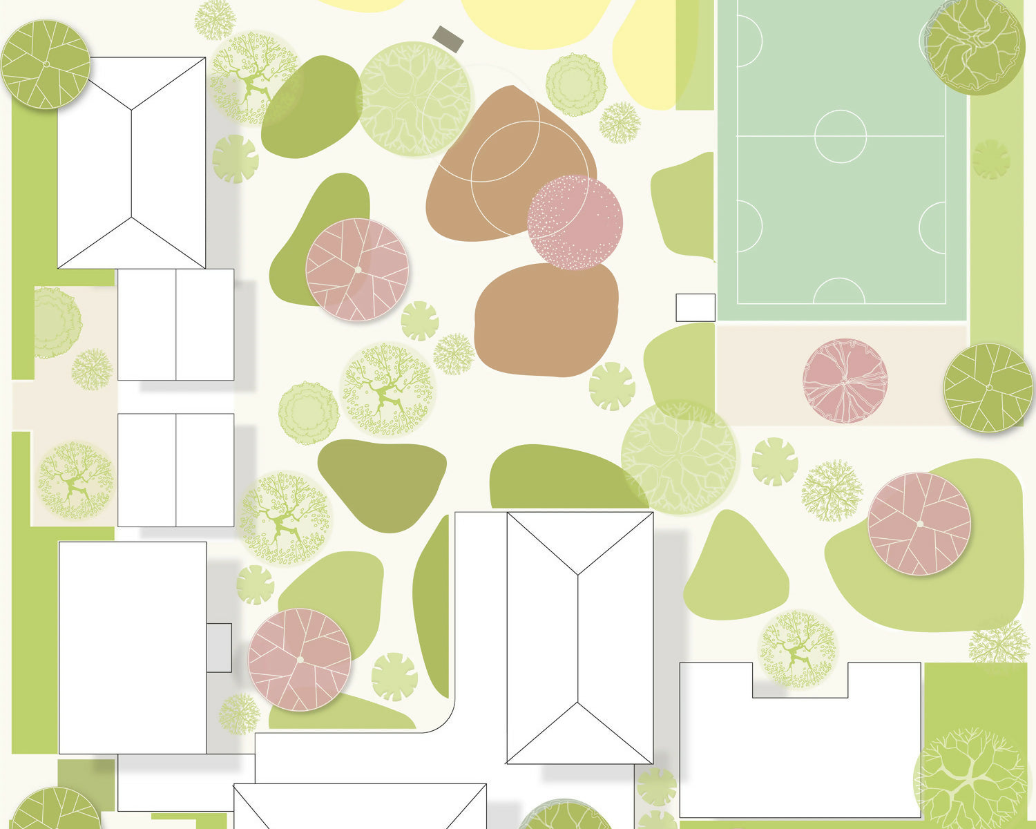 Vector Trees In Top View — cutout pack for architectural visualisation, preview 2 of 2
