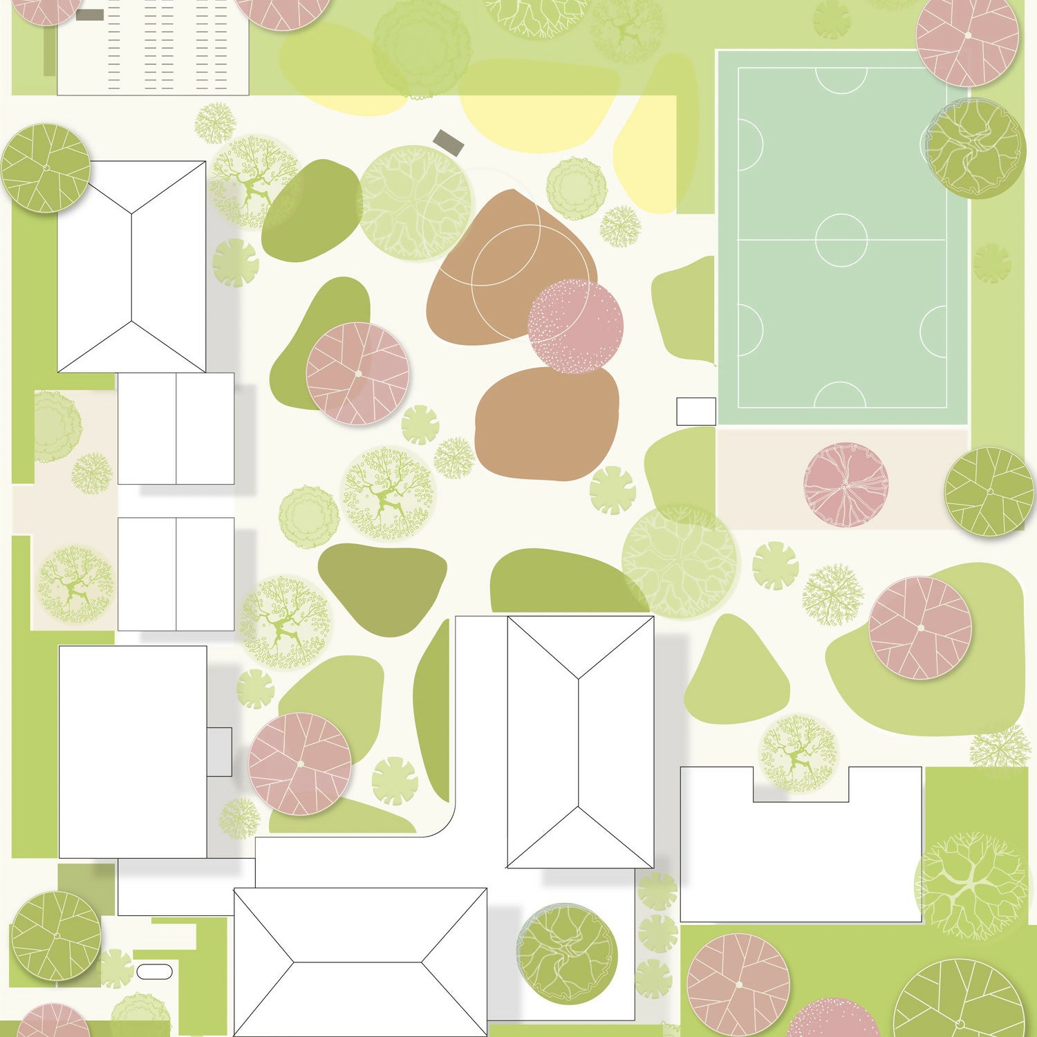 Vector Trees In Top View — cutout pack for architectural visualisation, preview 2 of 2