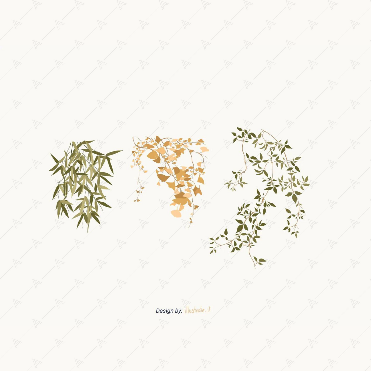Vector Vegetation Branches & Flowers Pack — cutout pack for architectural visualisation, preview 4 of 4