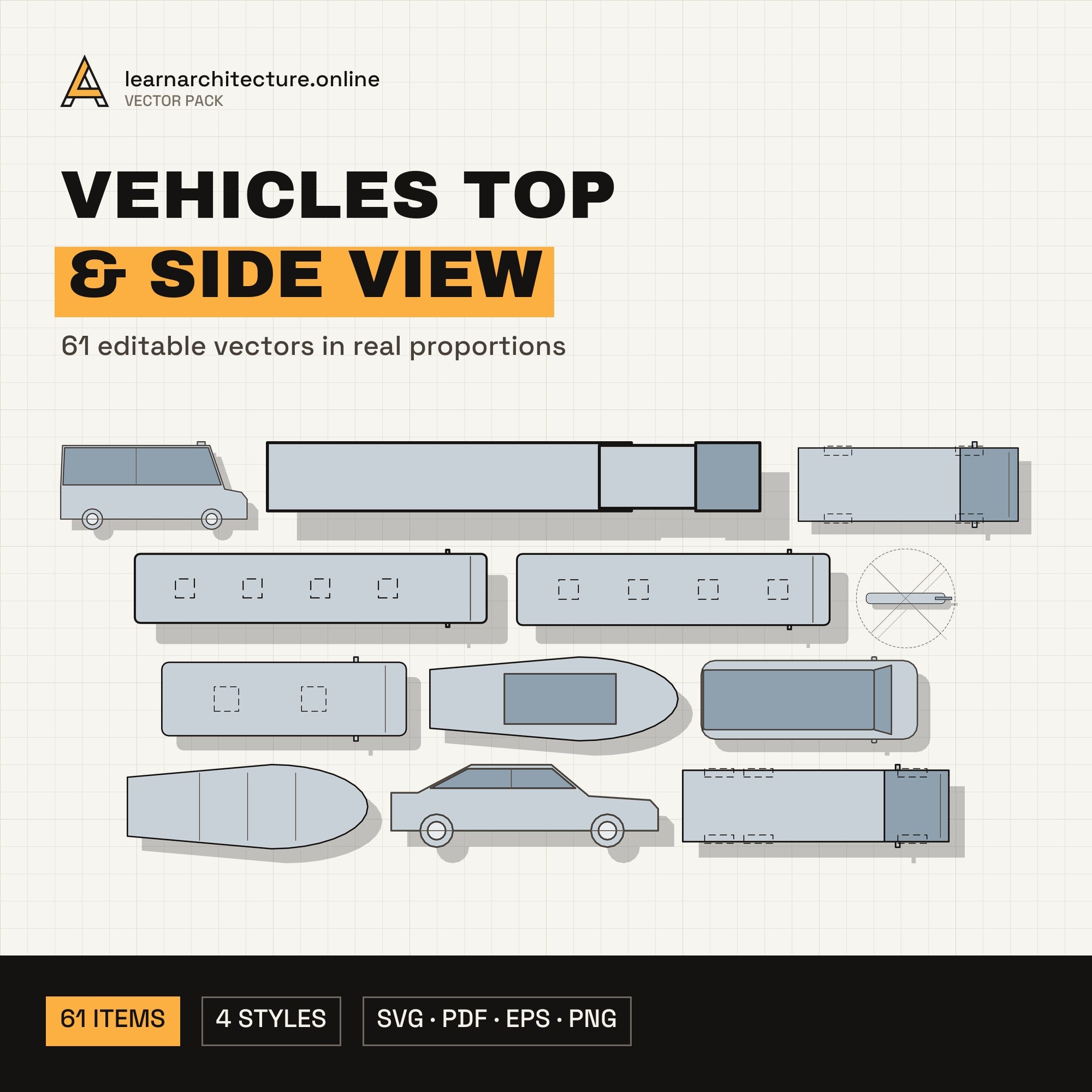 Vehicles Top & Side View Vector Pack cover