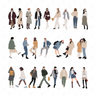 Walking People (24 Objects) — cutout pack for architectural visualisation, preview 1 of 3