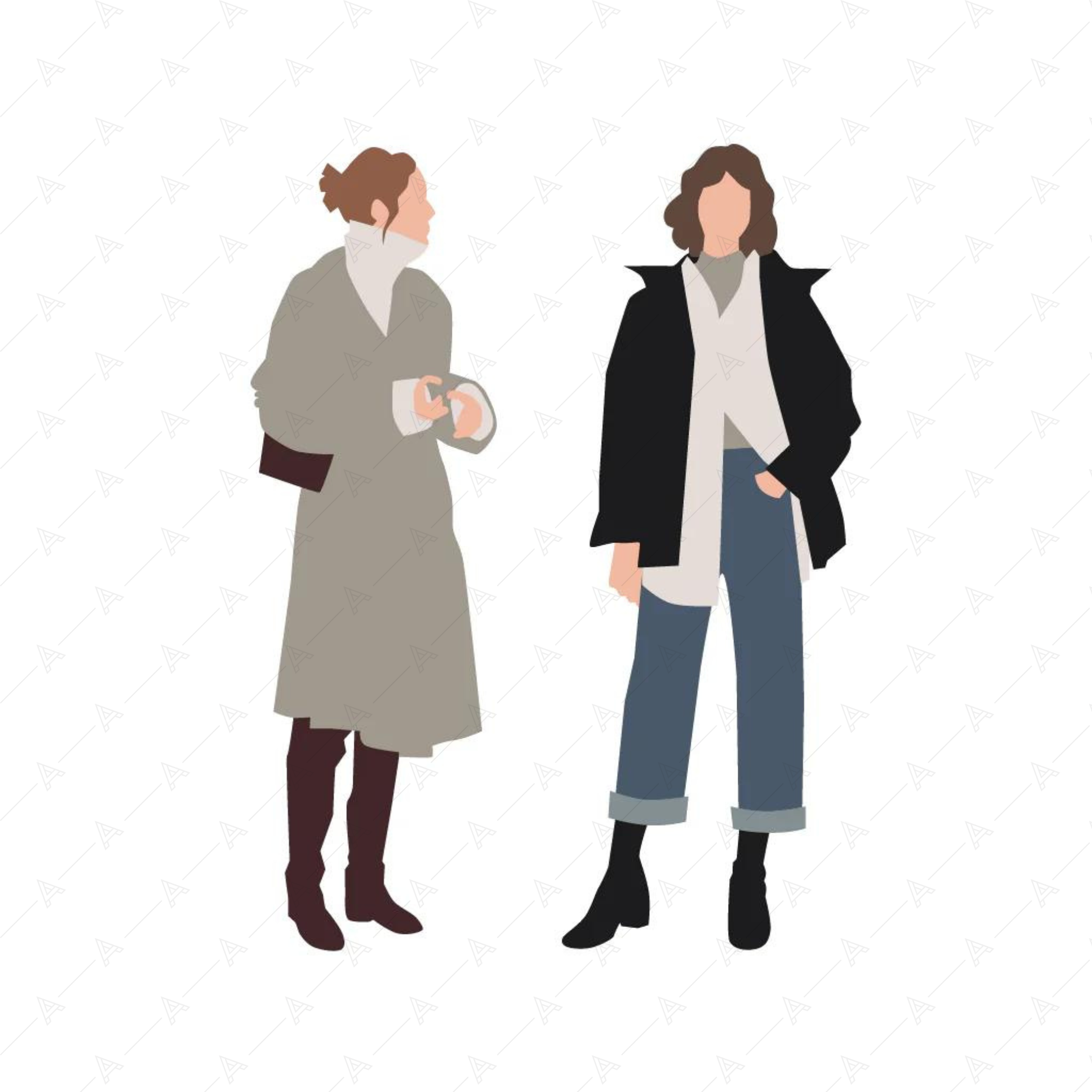 Walking People (24 Objects) — cutout pack for architectural visualisation, preview 3 of 3