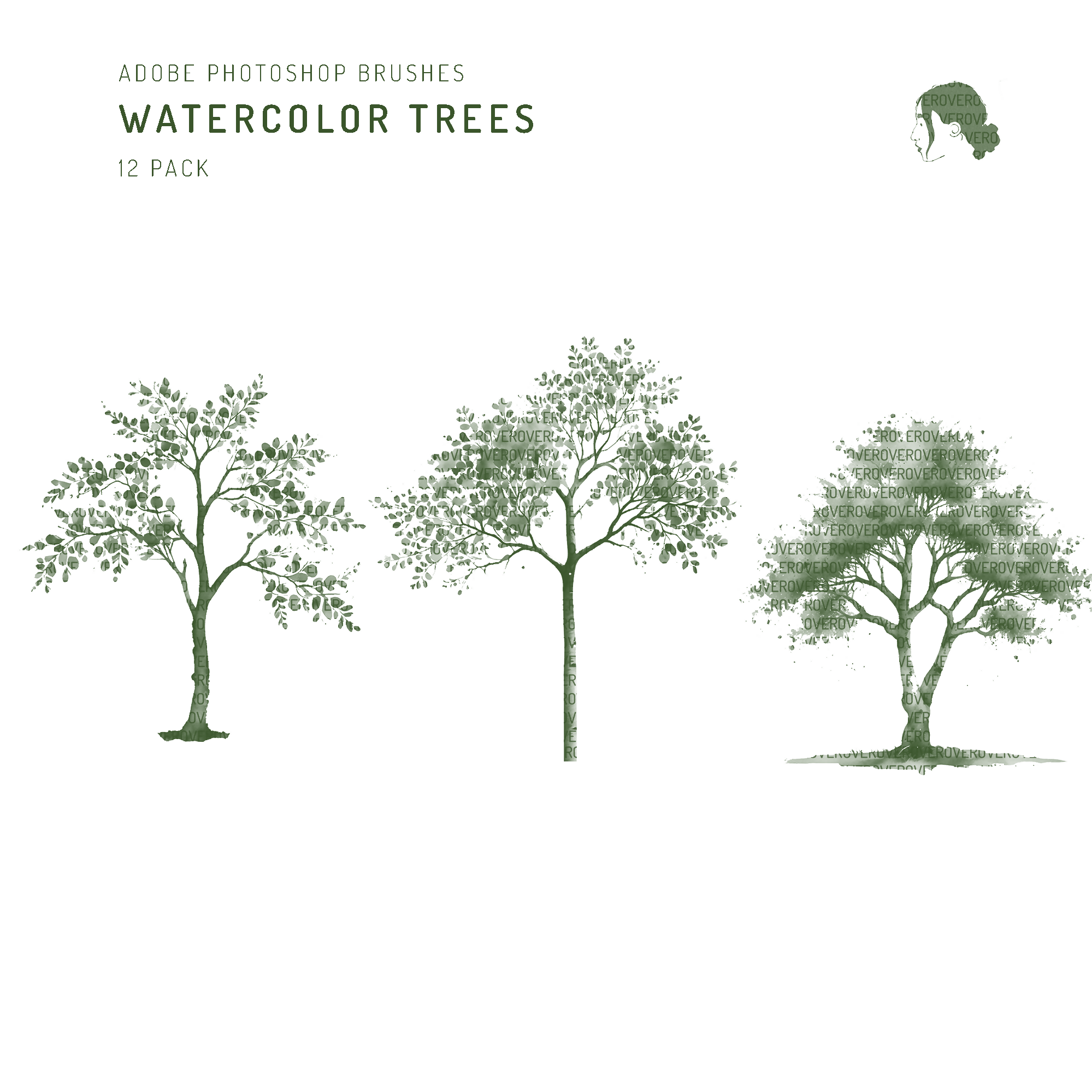 Watercolor Trees Brushset — brush set for architectural drawings, preview 4 of 5