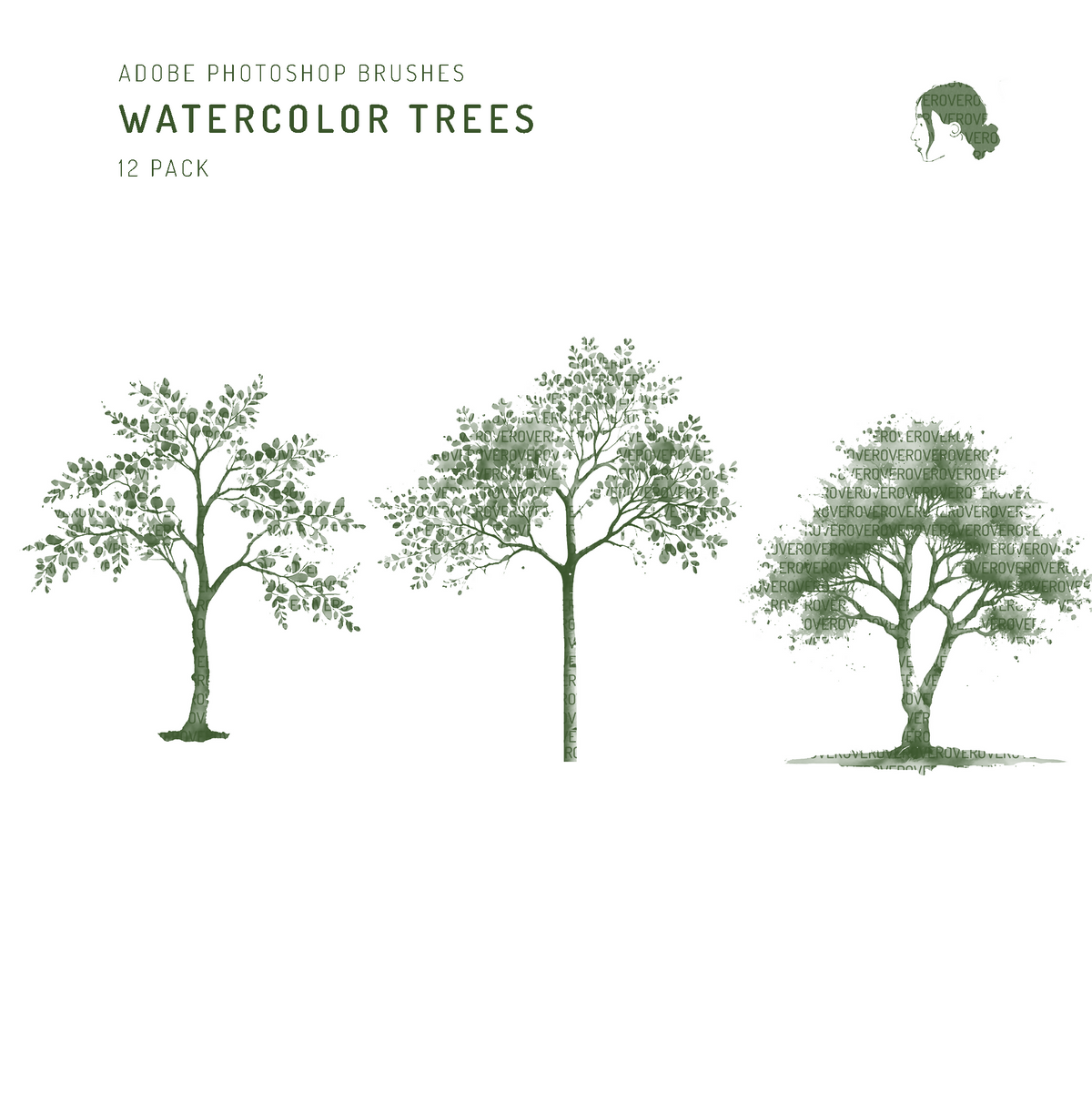 Watercolor Trees Brushset — brush set for architectural drawings, preview 4 of 5