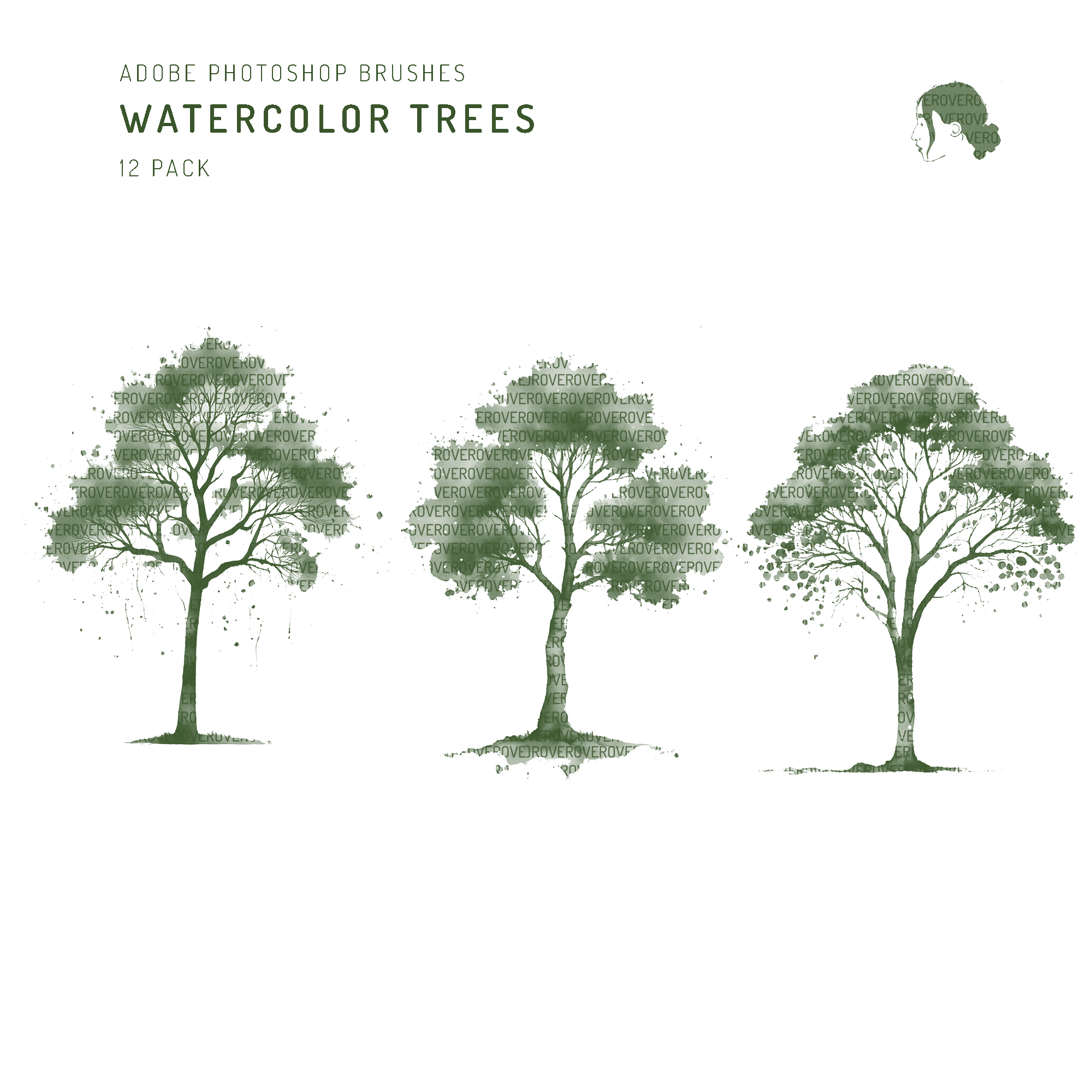 Watercolor Trees Brushset — brush set for architectural drawings, preview 5 of 5