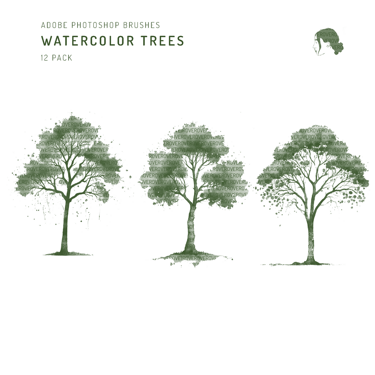 Watercolor Trees Brushset — brush set for architectural drawings, preview 5 of 5