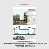 Minimalist A1 Presentation Board | Architecture Portfolio Templates