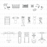 Gym And Sport Equipment Top View