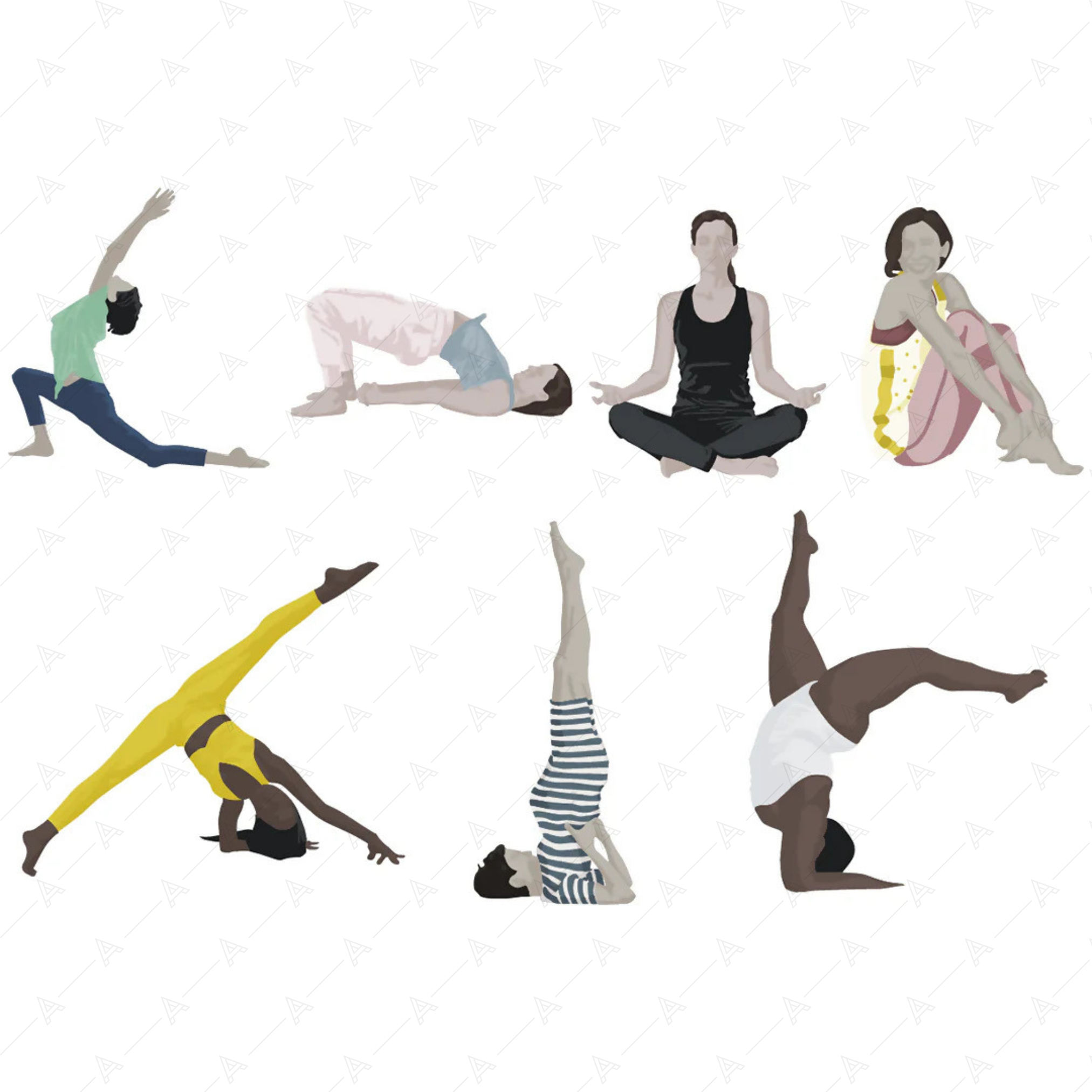 Yoga Girls Cutout Pack 2 — cutout pack for architectural visualisation