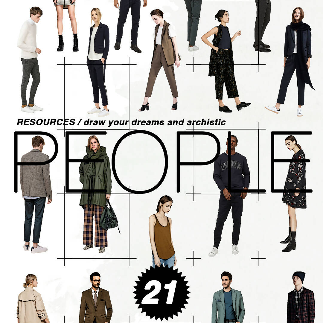 21 People Cutouts — cutout pack for architectural visualisation, preview 1 of 2
