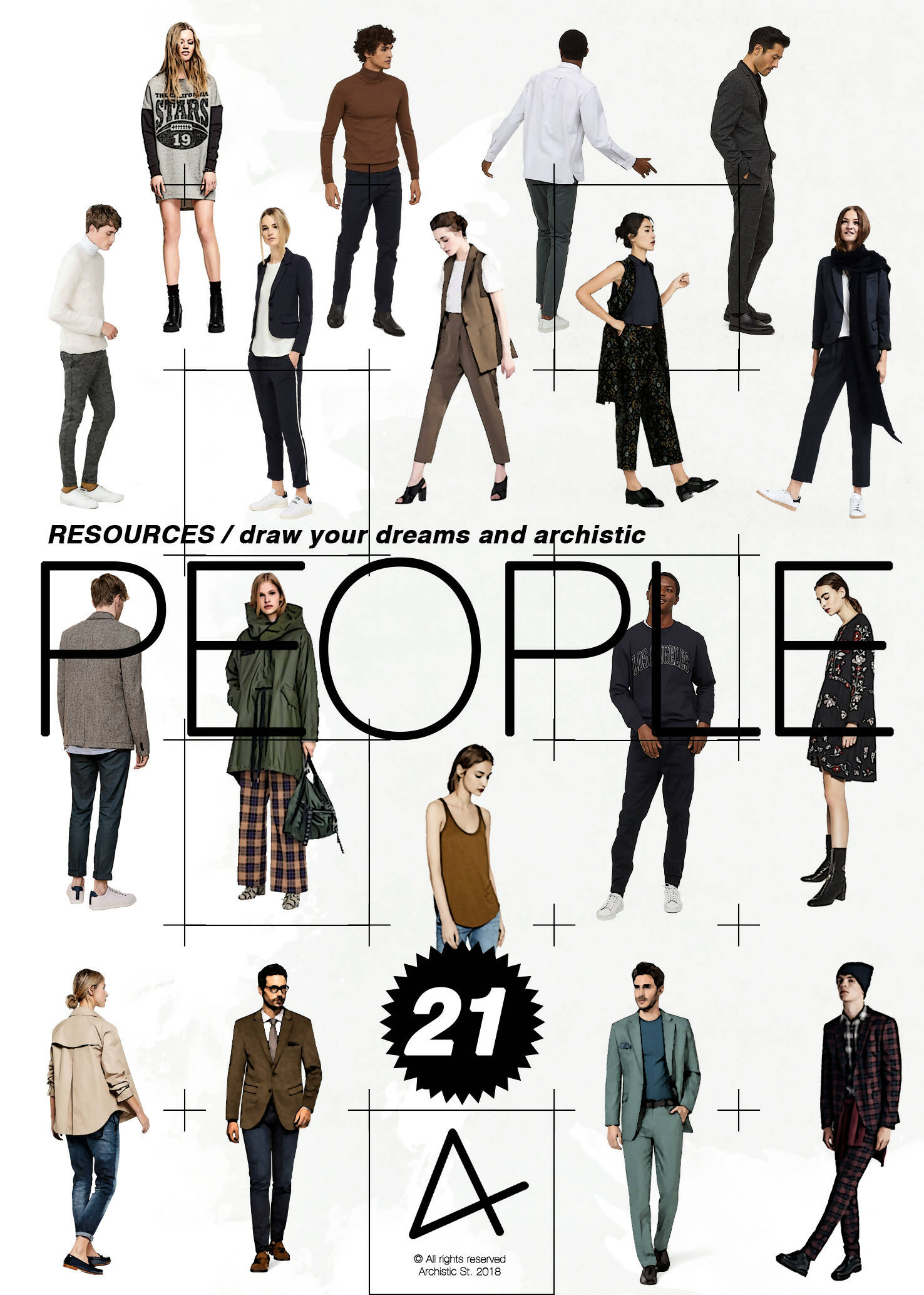 21 People Cutouts — cutout pack for architectural visualisation, preview 2 of 2