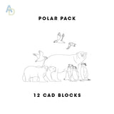 Polar Pack: 12 Polar Animal CAD Blocks