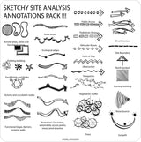 Sketchy Site Analysis Annotations Pack 2