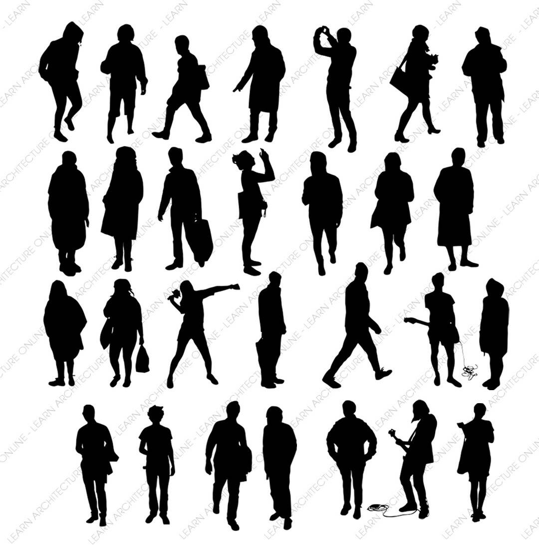 30 Human Silhouette Cutouts | Learn Architecture Online