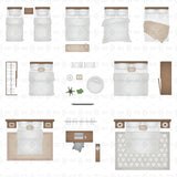 Vector & PNG Bedroom Top View Furniture