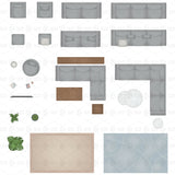 Vector & PNG Living Room Top View Furniture
