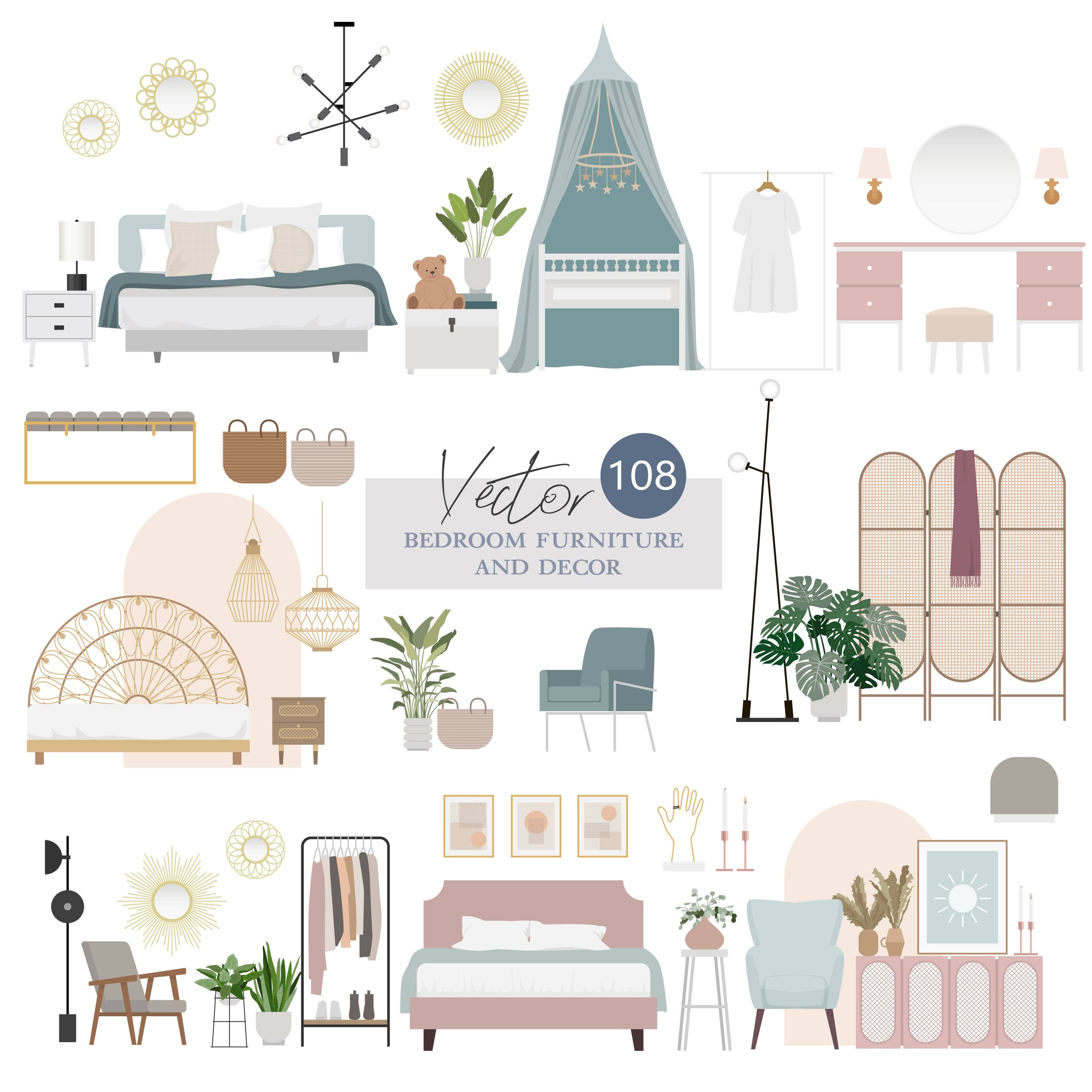 Bedroom Furniture Cutouts Pack | Learn Architecture Online