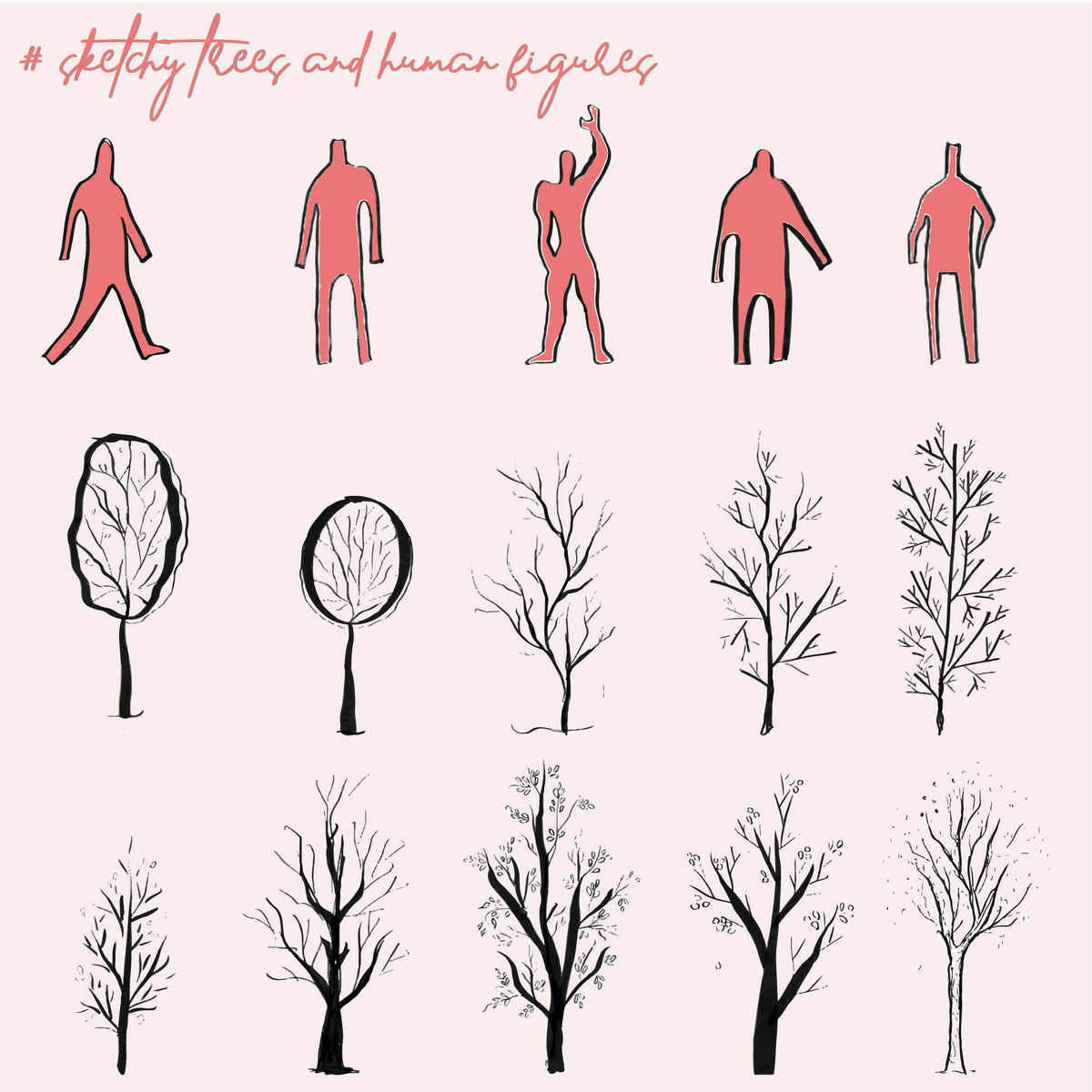 Free Sketchy Trees and Human Figure – Learn Architecture Online