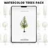 Watercolor Vector Trees Pack