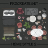 Procreate Illustration & PNG Home Style 2 Furniture Top View