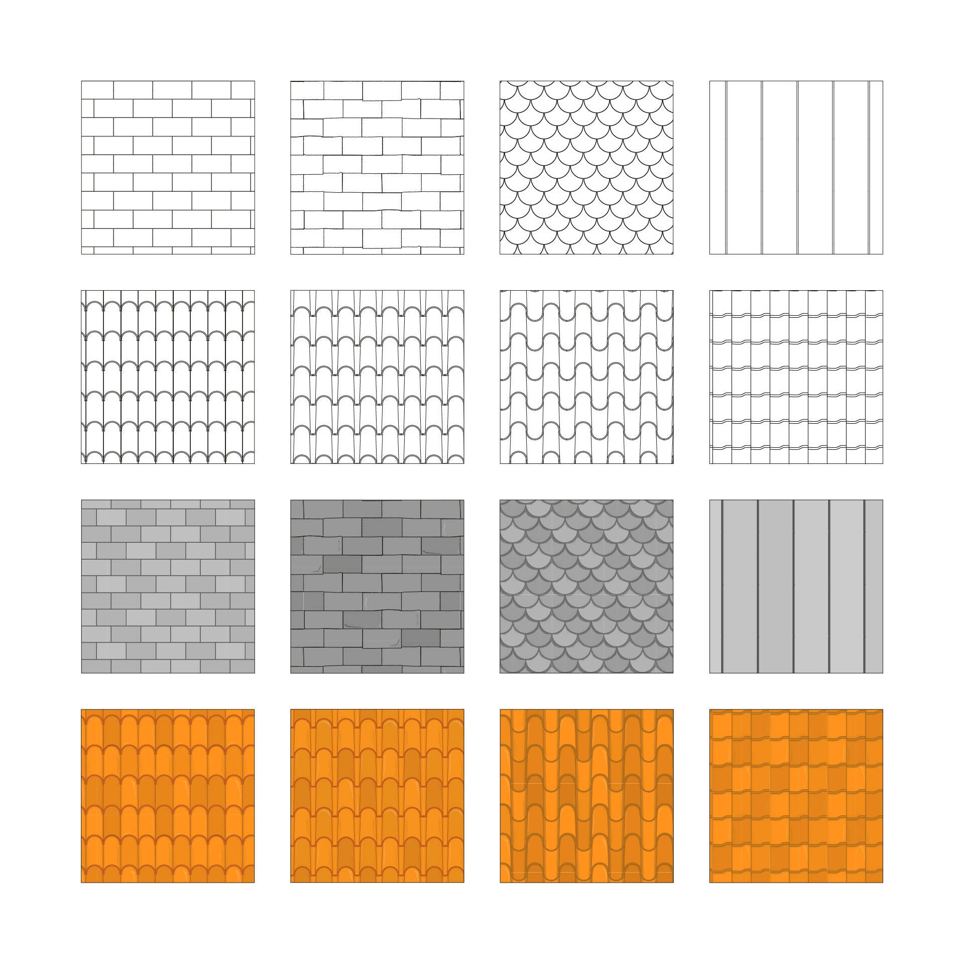 Support Pattern Roof Swatch Roof Patterns | Learn Architecture Online