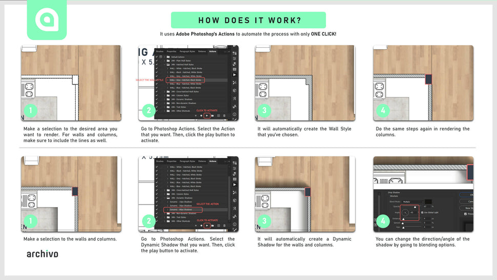 Photoshop Floor Plan Rendering Toolkit – Learn Architecture Online