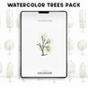 Watercolor Vector Trees Pack