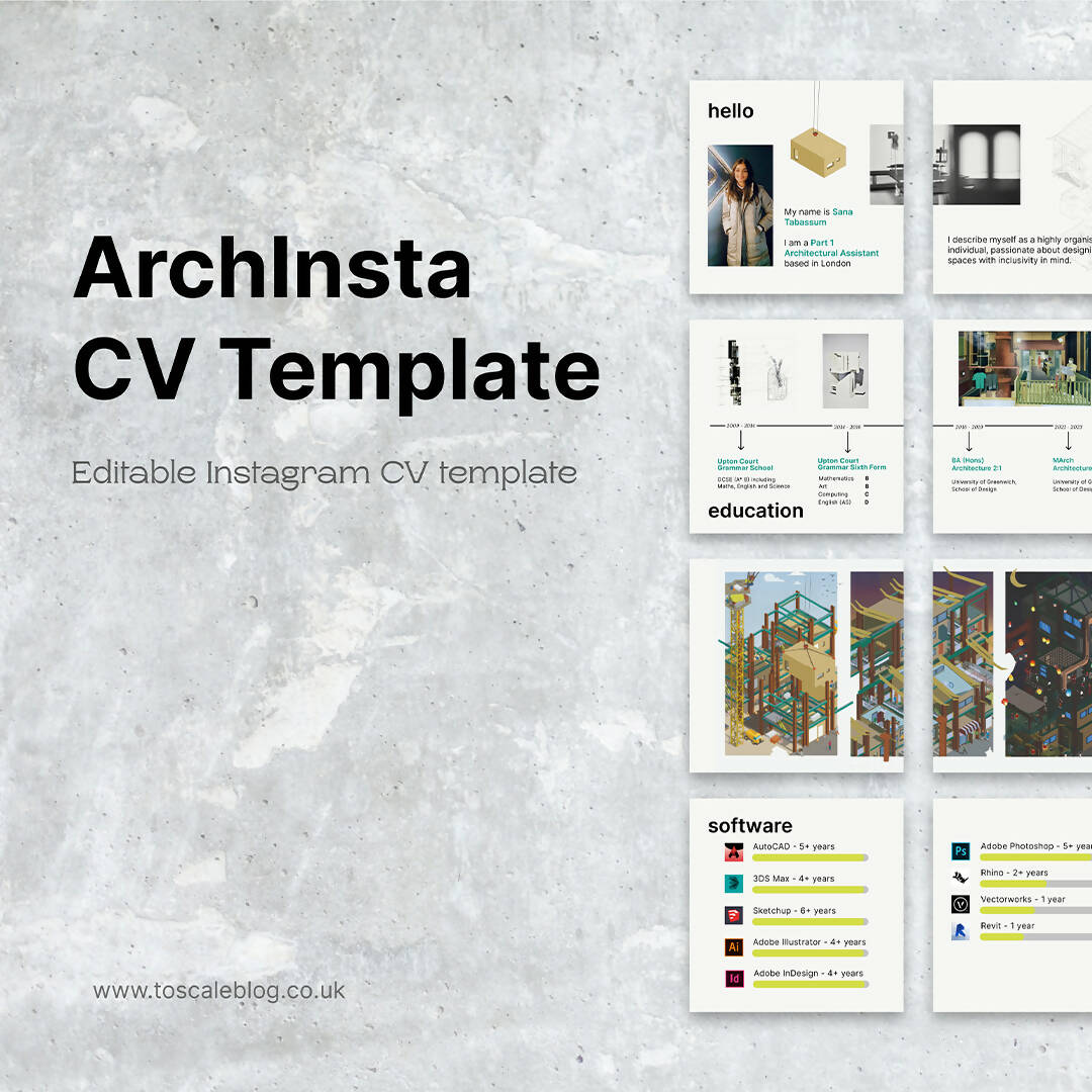 ArchInsta CV — editable template for architects
