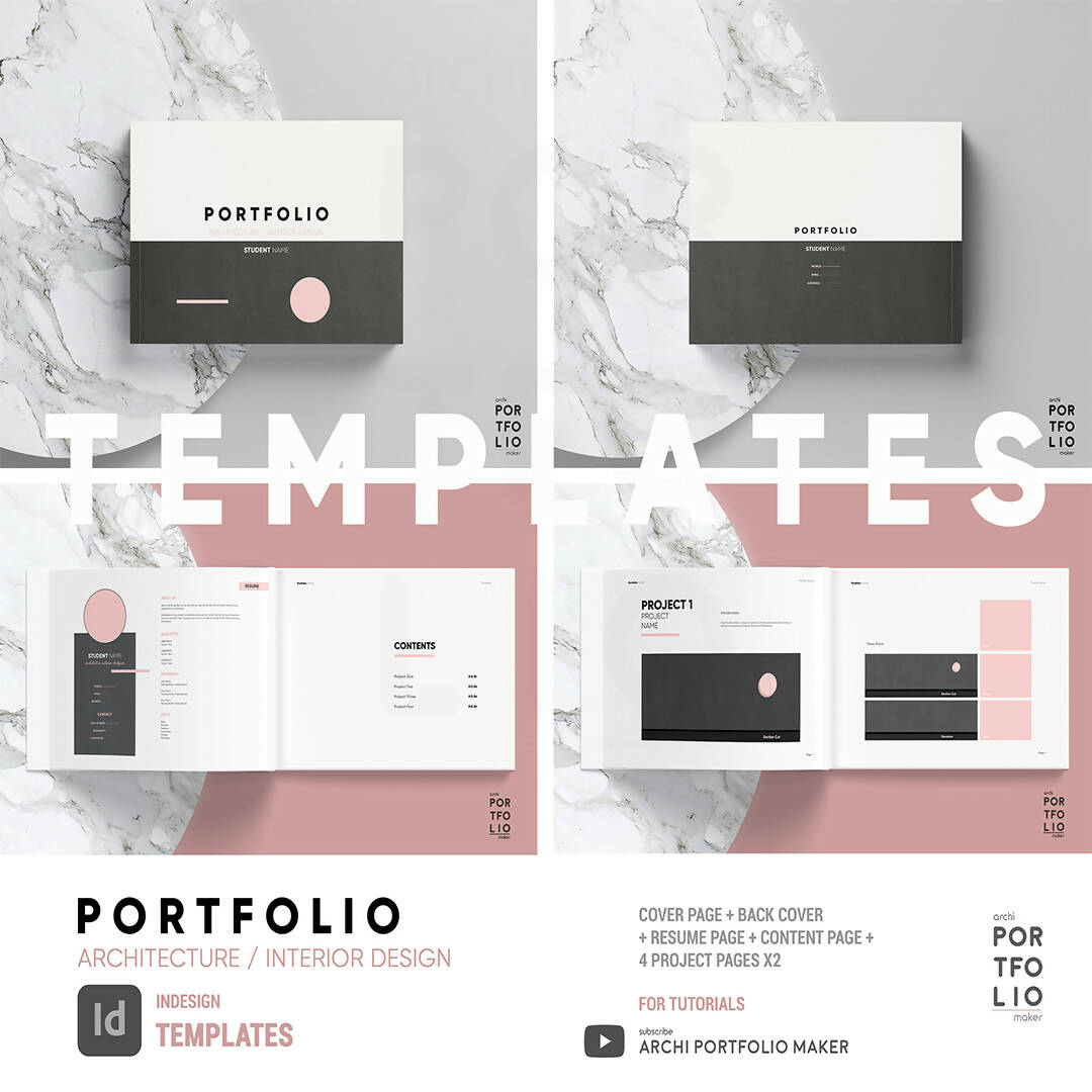 Architectural & Interior Design Portfolio Template 4 — editable template for architects