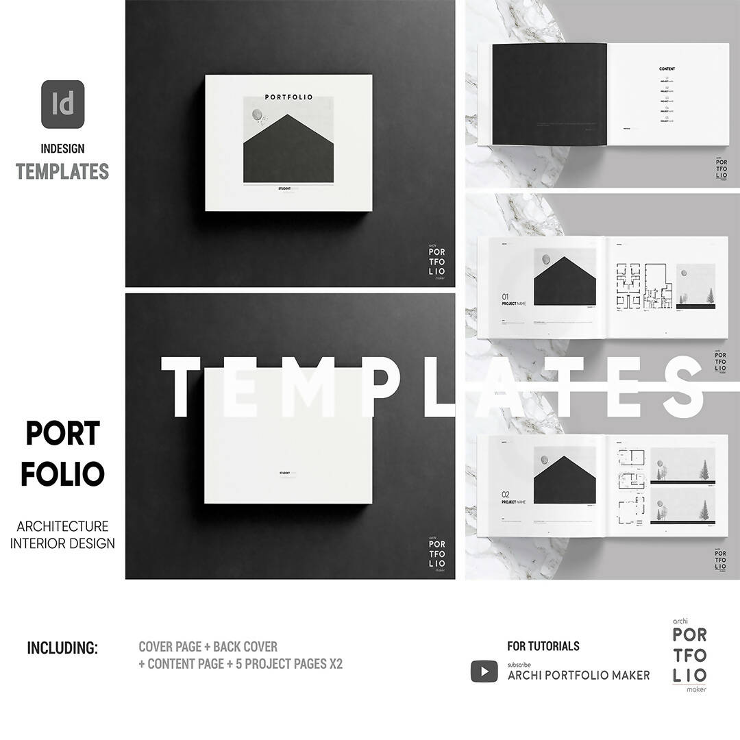 Architectural & Interior Design Portfolio Template 9 — editable template for architects