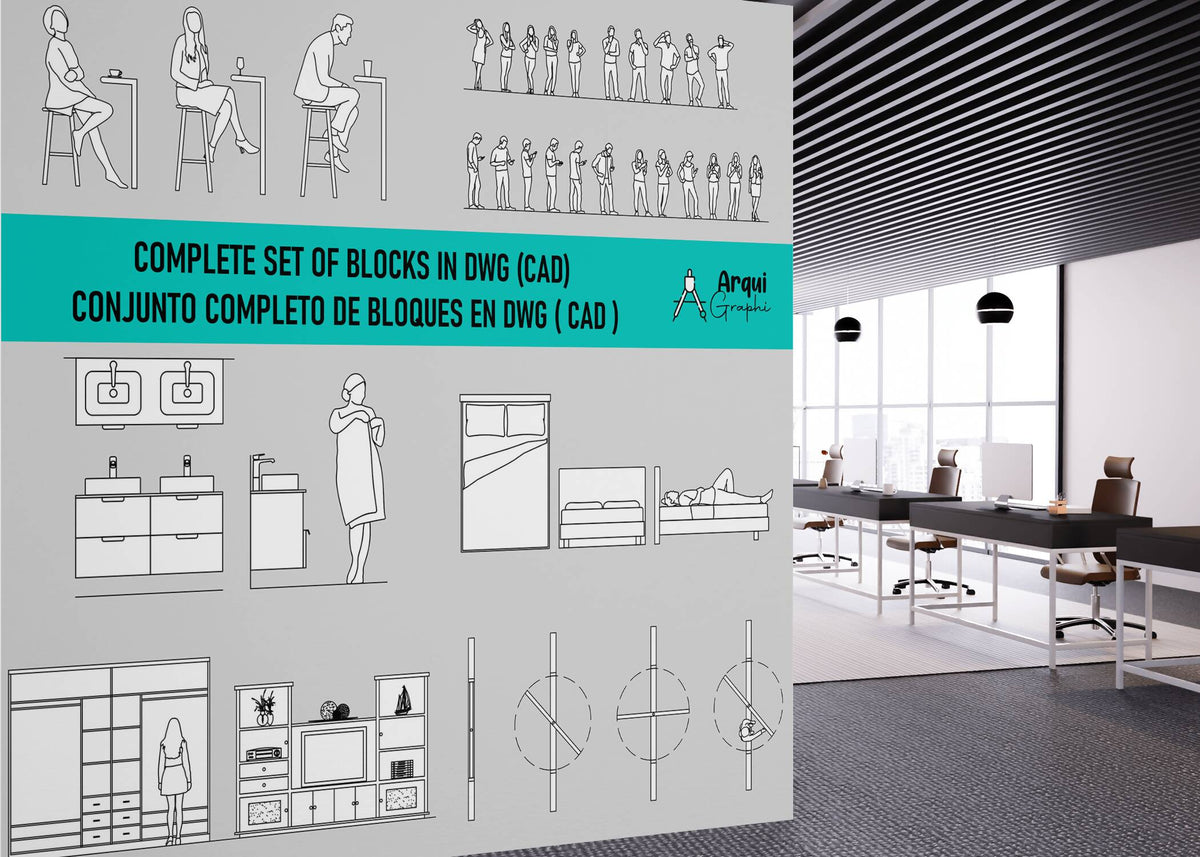 AutoCAD - Complete Set Of Blocks In CAD 2 (DWG) — CAD block set for architectural drawings, preview 6 of 6