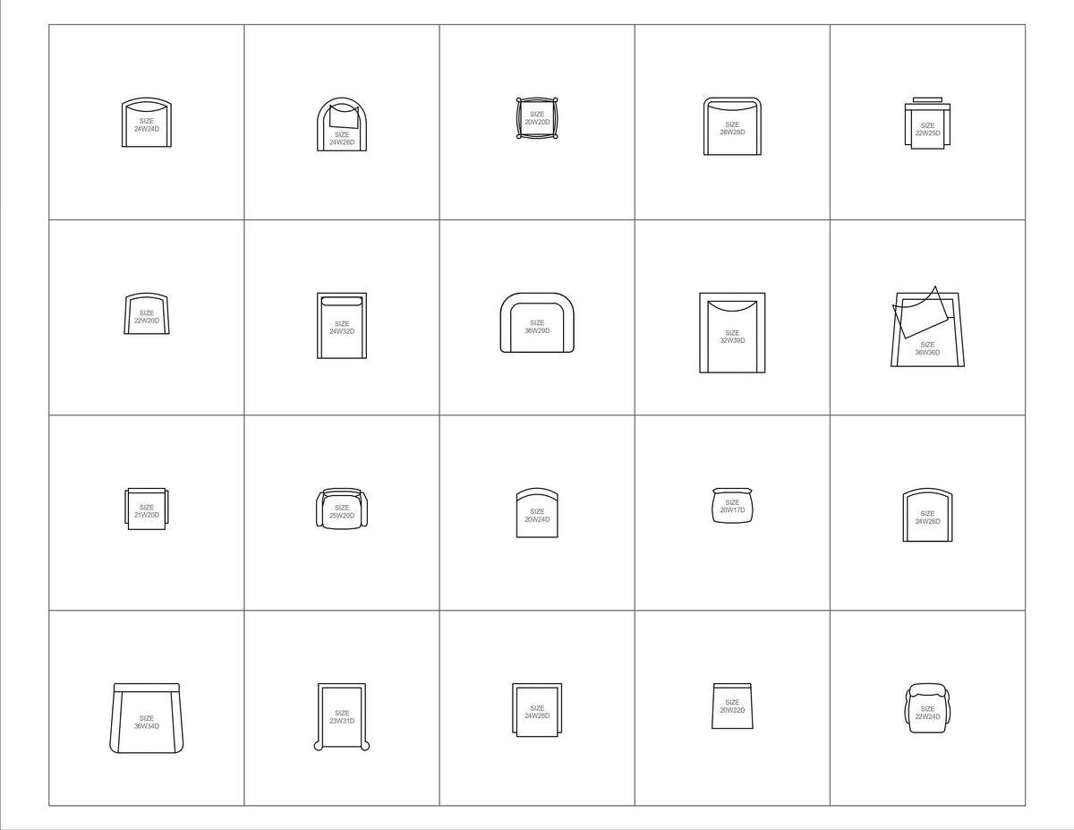 Autocad Blocks | A collection of 60 Chairs — CAD block set for architectural drawings, preview 3 of 4