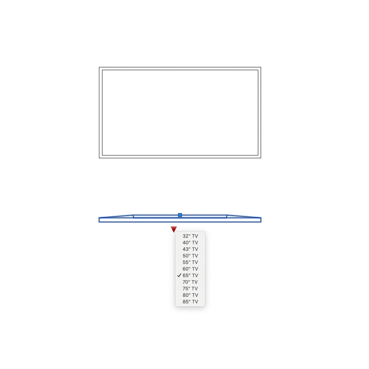 Autocad Dynamic Block | Standard Tv Blocks - Plan & Elevation | For Interior Designers — CAD block set, preview 3 of 3