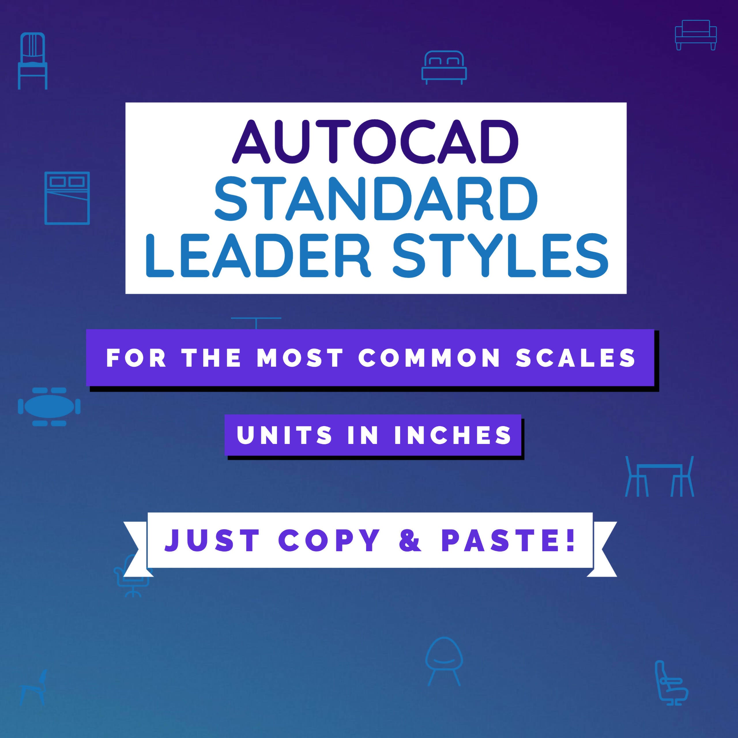 Autocad Standard Leader Styles | English Units — CAD block set for architectural drawings