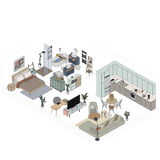 Axonometric Home Furniture Cutout Pack