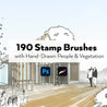 190 Hand-Sketched Stamp Brushes