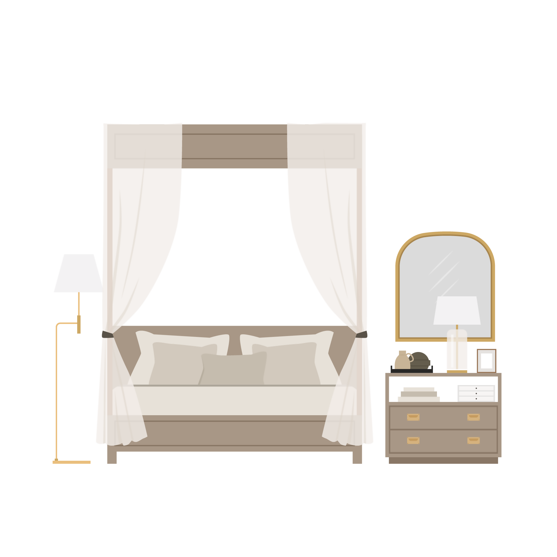 Bedroom & Wardrobe Furniture Cutouts Pack — cutout pack for architectural visualisation, preview 6 of 9