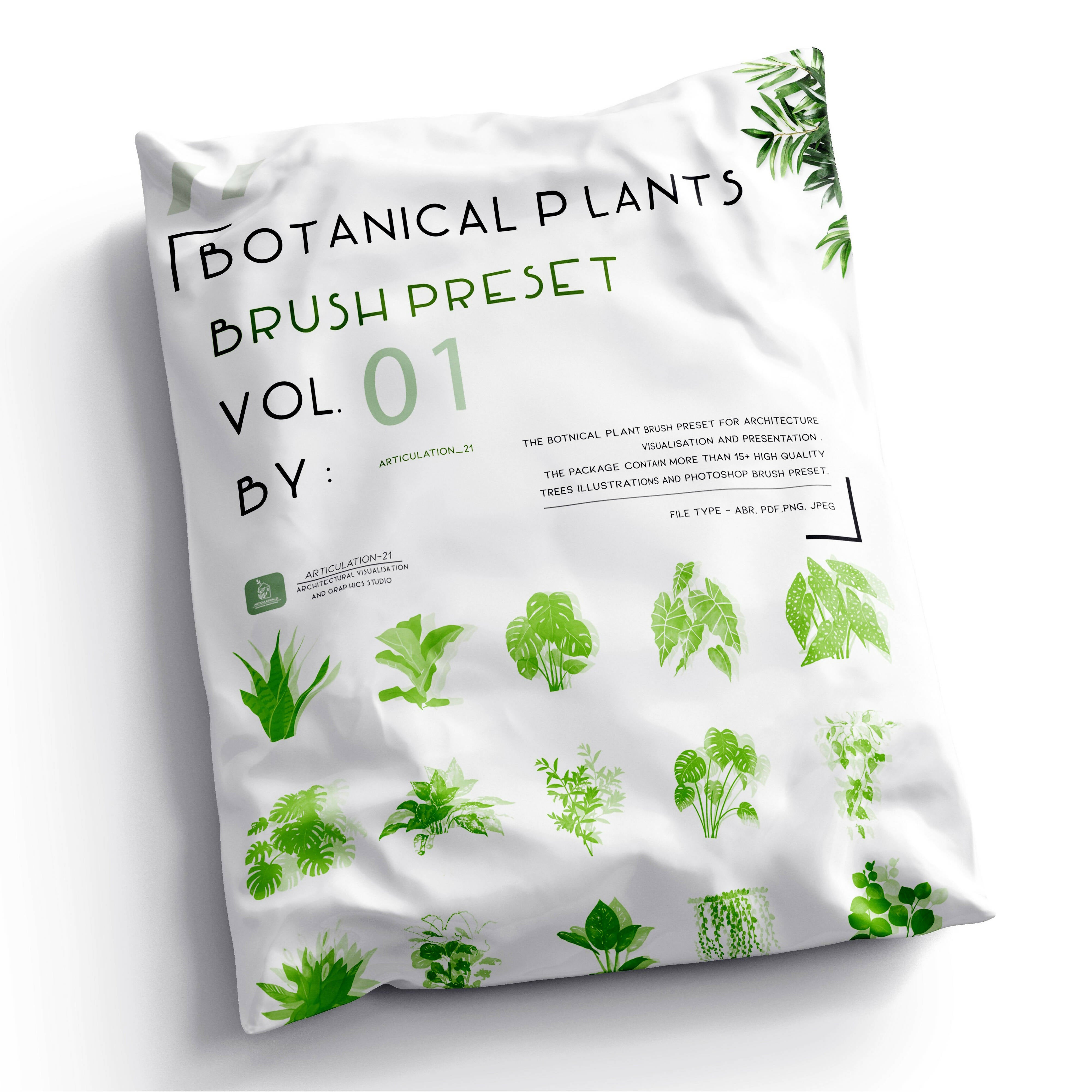 Botanical Plant Brush Preset — brush set for architectural drawings