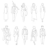 1920s Gangster CAD People Figures (10 DWG and PNG)