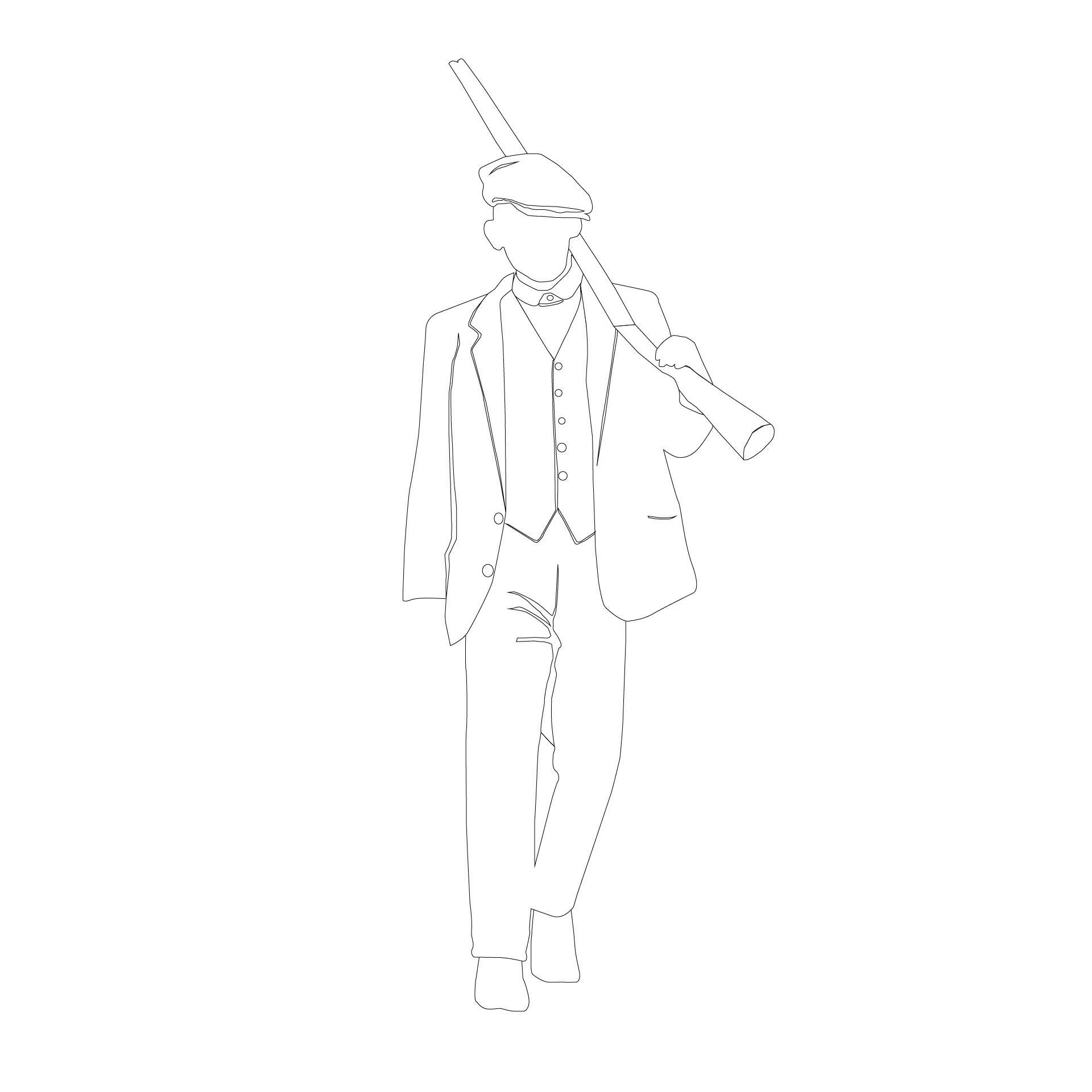 CAD 1920s Gangsters — CAD block set for architectural drawings, preview 4 of 5