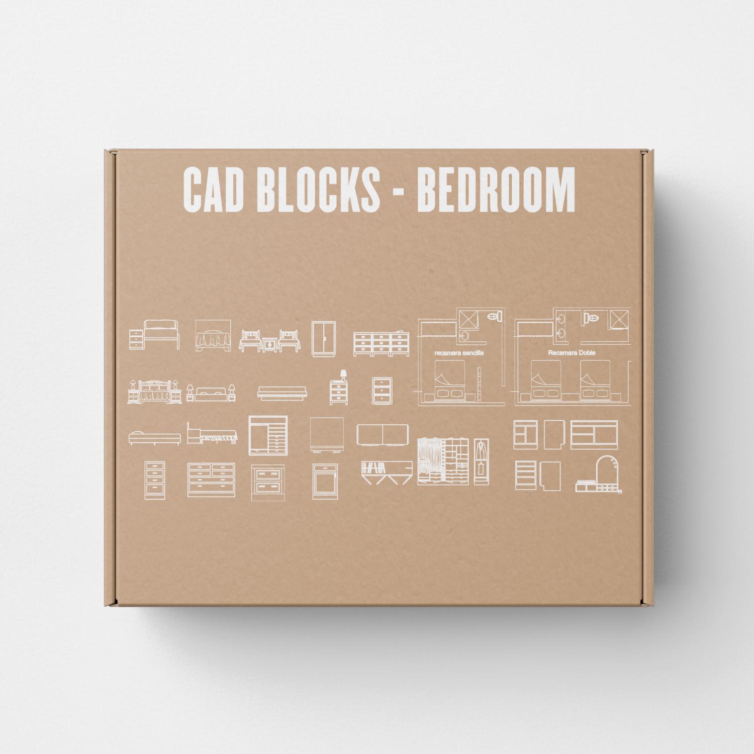 CAD Block Bedroom — CAD block set for architectural drawings, preview 1 of 2