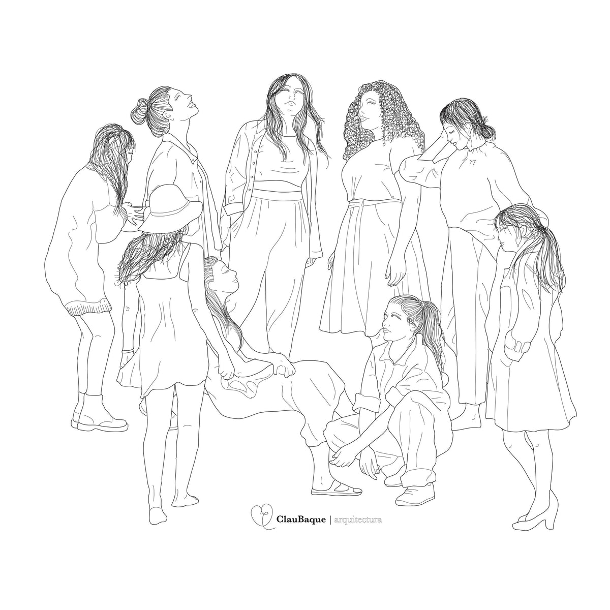 CAD Diversity Girls 2 — CAD block set for architectural drawings, preview 2 of 2
